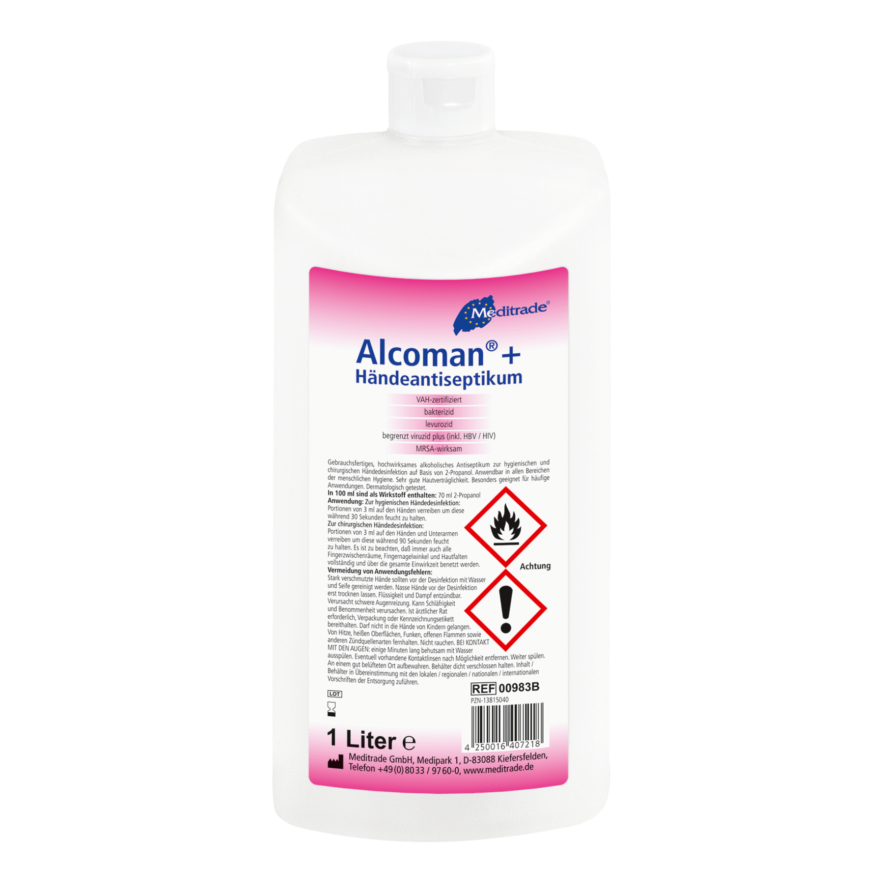 Meditrade Handdesinfektion Alcoman+ - Karton (12 x 1 Liter)